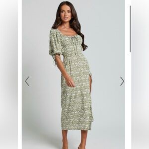 Showpo Green Floral Maxi Dress